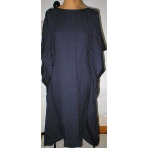 New Womens NWT 40 Italy Vionnet Paris Dress Gown 4 Designer Navy Blue Cupro Silk